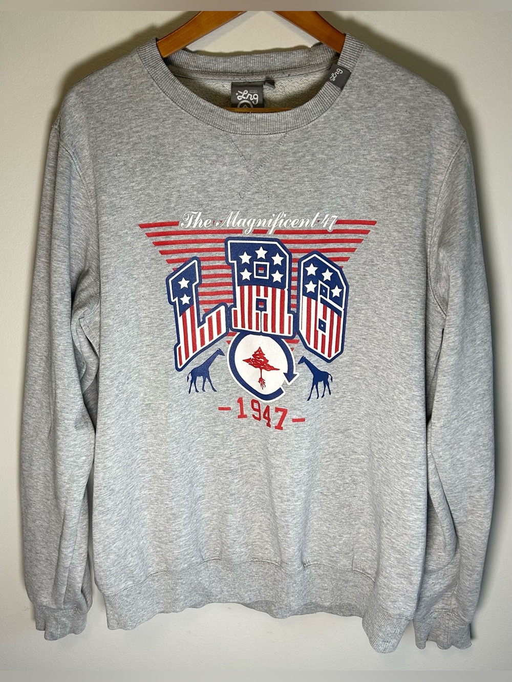 LRG Lifted Research Group Men’s Gray Crew Neck Sweater L Magnificent 47 USA VTG